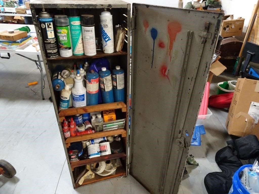 54" Tall Metal Locker Shelf with Misc. Workshop