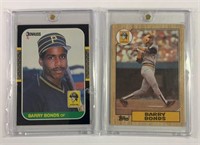 (2) Barry Bonds Rookie Cards - 1987 Topps &