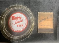 Butte Special Beer Ashtray & Match Book