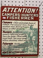 Reproduction camping and hunting sign - Don’t be a
