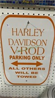 Metal sign - Harley Davison V-rod Parking Only -
