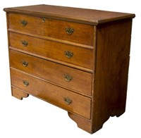 AMERICAN PRIMITIVE FRUITWOOD CHEST OF DRAWERS