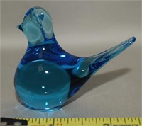 Vtg FM Ronneby Konstglas Sweden Blue Bird Figure