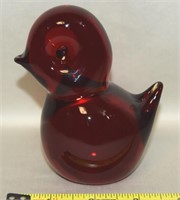 Vtg FM Ronneby Konstglas Sweden Amberina Bird Fig