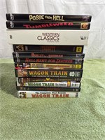 Stack of western DVDs