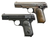 2 COLT 1903 POCKET HAMMERLESS SEMI AUTO PISTOLS.