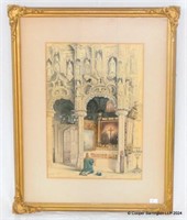 L J Gilby Watercolour Rood Screen Dixmude Belgium