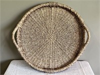 28-inch Woven Flat Brown Storage Basket