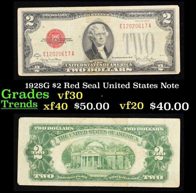 1928G $2 Red Seal United States Note Grades vf++