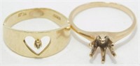 (2) 10k Gold Rings - 3.7 grams