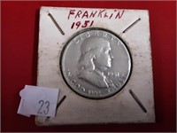 SILVER FRANKLIN HALF DOLLAR 1951 COIN