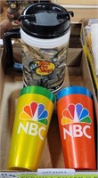 NBC PLASTIC DRINKING GLASSES & BASS PRO SHOPS MUG