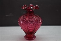 Fenton Cranberry Drape Vase