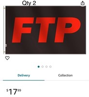 Double sided FTP Logo Flag 3x5Ft New, 100D Silk