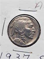 AU 1937-D Buffalo Nickel