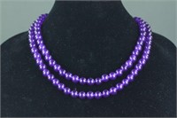 Chinese Purple Hardstone Necklace