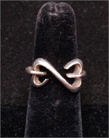 Sterling Silver Open Hearts Ring