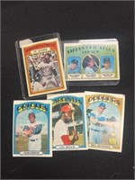 (5) 1972 Topps Baseball Stars- Clemente IA, etc.