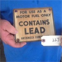 Lead Gasoline sign