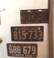 group of 3 antique license plates
