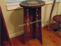 Wood intricate oriental plant stand