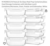 MCIRCO [10-Pack, 22 Oz Glass Meal Prep Containers
