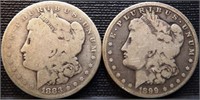 1899-O & 1883 Morgan Silver Dollars