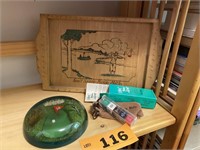 19TH HOLE DICE GOLF GAME - PAPERWEIGHT - WOOD TRAY