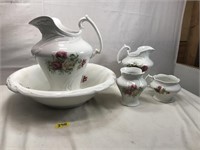 Pitcher and Bowl Set W/ Extra Pitchers