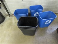 (8)Assorted plastic trash cans.