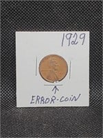 1929 "Error" Lincoln Wheat Penny
