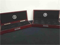 Two Bradford Exchange coin collection boxes