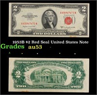 1953B $2 Red Seal United States Note Grades Select