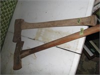 Pair of wooden handle Axes