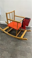 Mid century child’s rocker seat with horsy