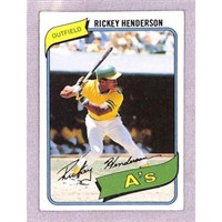 1980 Topps Rickey Henderson Rc Crease Free