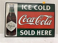Metal Coca-Cola sign. 11x16