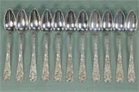 11 Stieff Rose pattern 5-3/4" grapefruit spoons, m