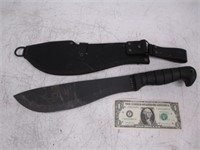Ka-Bar Black Machete Knife w/ Sheath - 11' Blade