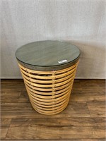 Glass Top Rattan Occasional Table