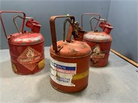 3 gasoline cans 12” tall