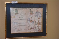 Framed Thai Lunar Astrology Calendar