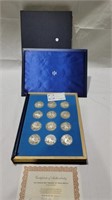 12 cased 1oz silver zodiac coins