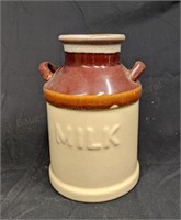 7" Decorative Vintage Stoneware Milk Can