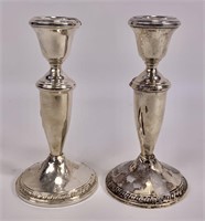 Pr. Sterling candlesticks, weighted, 6.5" tall,