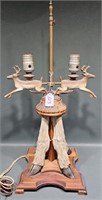 VINTAGE IRON DEER TABLE LAMP