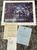 Disney Haunted Mansion Print Signed with COA
