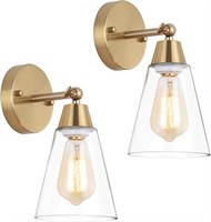 MWZ Gold Wall Sconce Set of 2,Modern Brushed