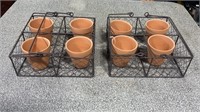 Two Wire Baskets with Pots
