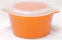 Orange Pyrex Bowl with lid 4x9x6.5